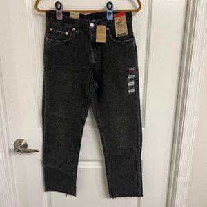 NWT Levi's® Premium 501® Original Cropped Jeans, Size 28 in Black Wash